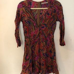 Novella Royale 3/4 sleeve paisley mini dress